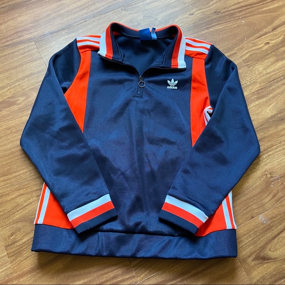adidas Other - Blue orange and white adidas quarter zip pullover
